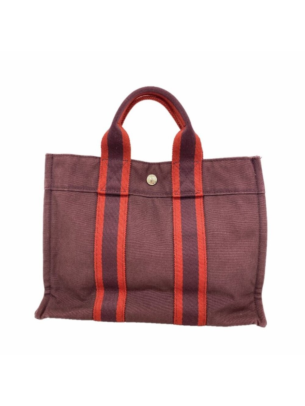 Hermes Tote Bag Fourre Tout PM Canvas Brown Silver
